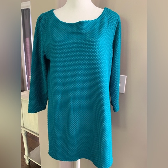 Medium Teal Textured Long Sleeve Top Preloved - Picture 1 of 5